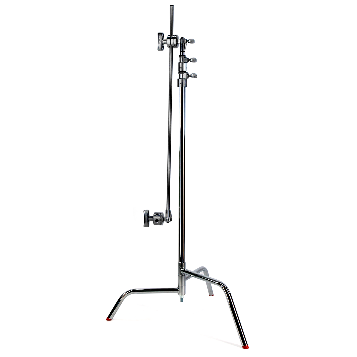 40" Double Riser Spring Loaded Folding C-Stand w/Grip Head & Arm Chrome