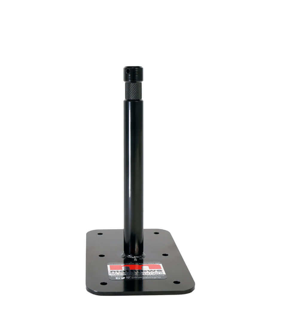 6" Black Hyper-Chrome Baby Plate Masterpack - Sturdy black plate with a vertical stand for various applications.