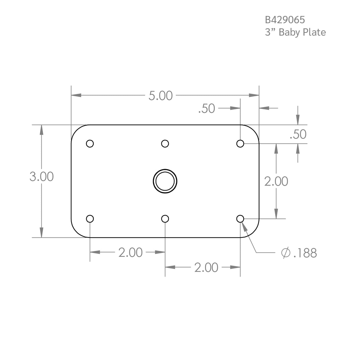 3" Black Hyper-Chrome Baby Plate Masterpack dimensions and specifications.