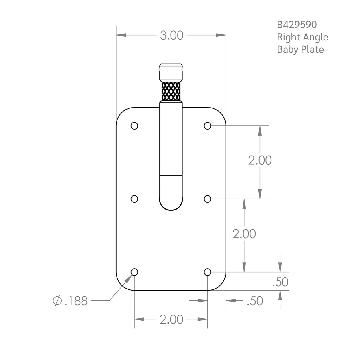 Black Hyper-Chrome Right Angle Baby Plate