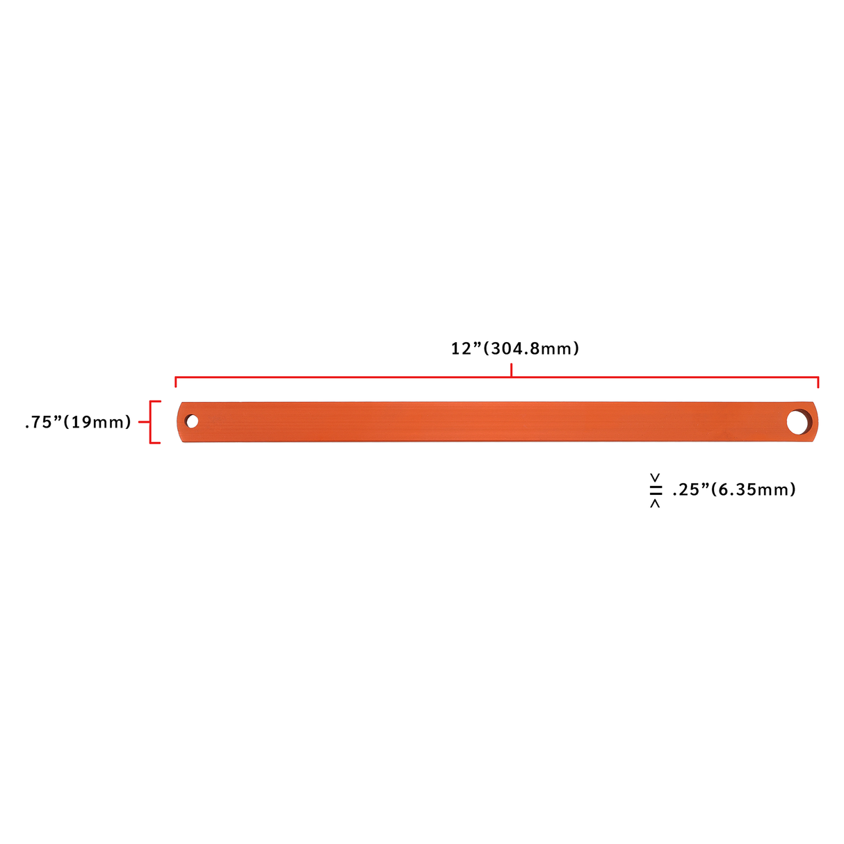 H29001 - BRACE, AL, •75 X .25, @ 12.0"
