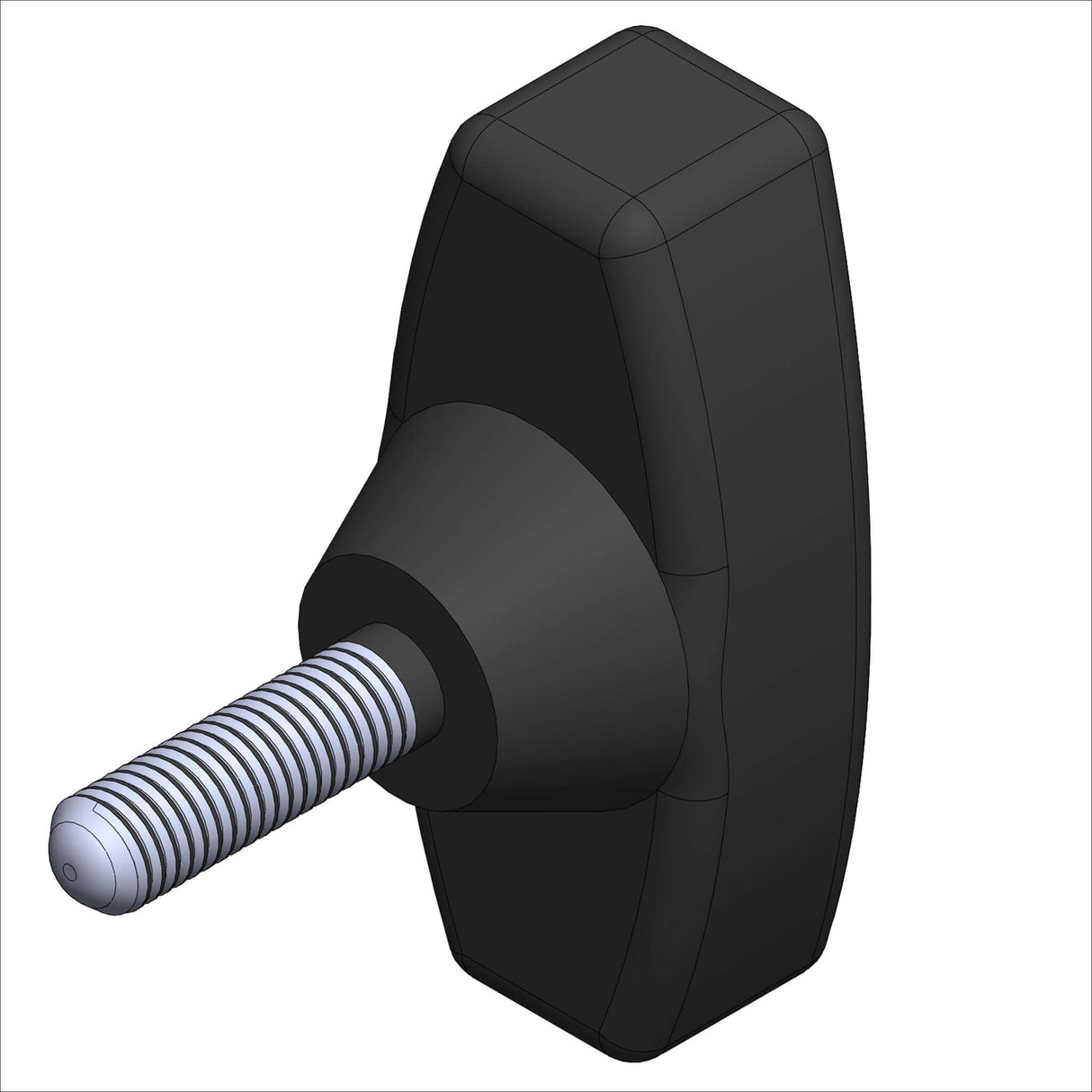 63309 T-HANDLE,D.5/16-18@88" PLAIN - 3D representation of a T-handle with threaded base.
