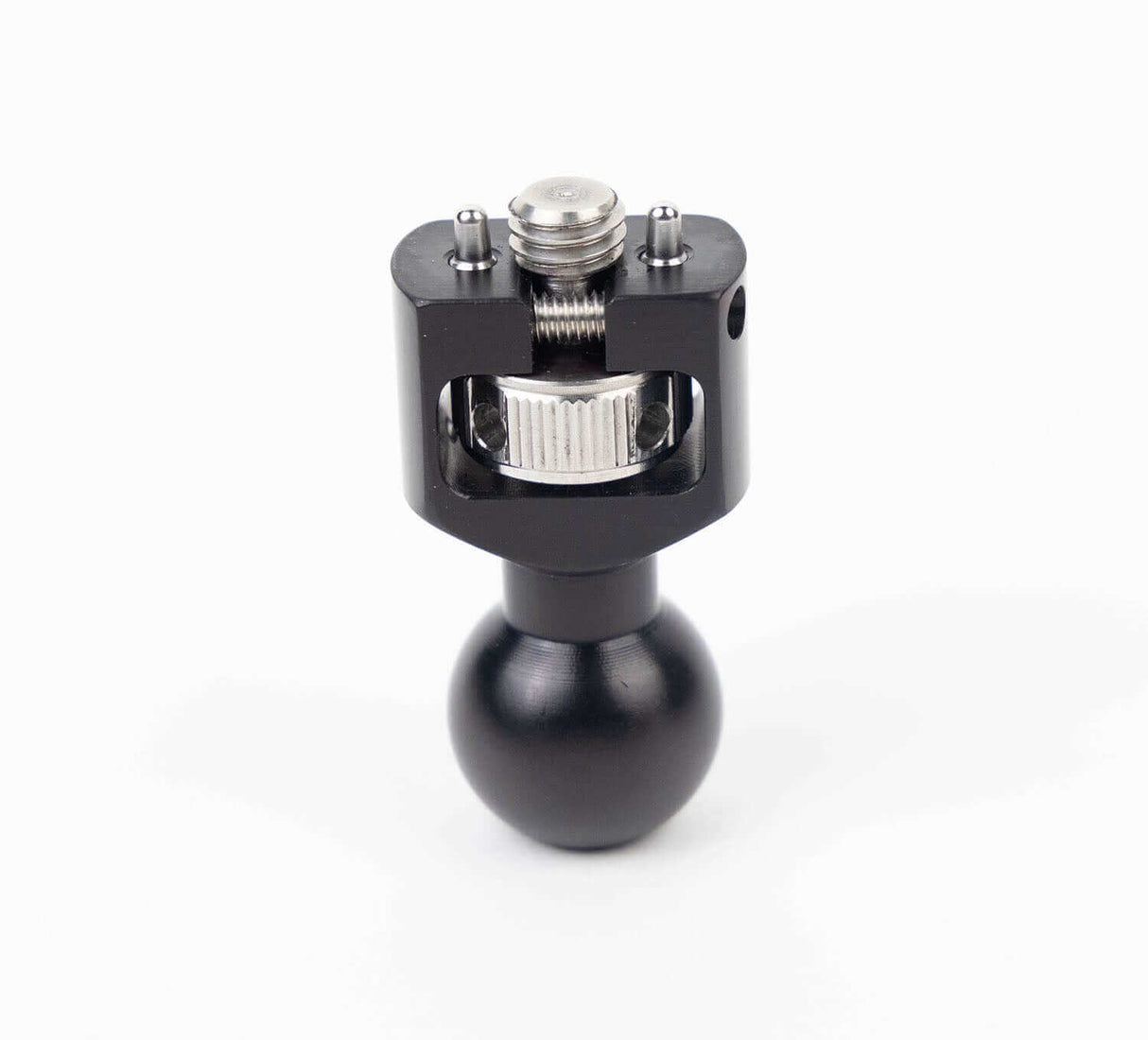 Anti-rotation tip with 3/8"-16 thread for Infinity Arm, featuring a secure ball joint mount for camera accessories.