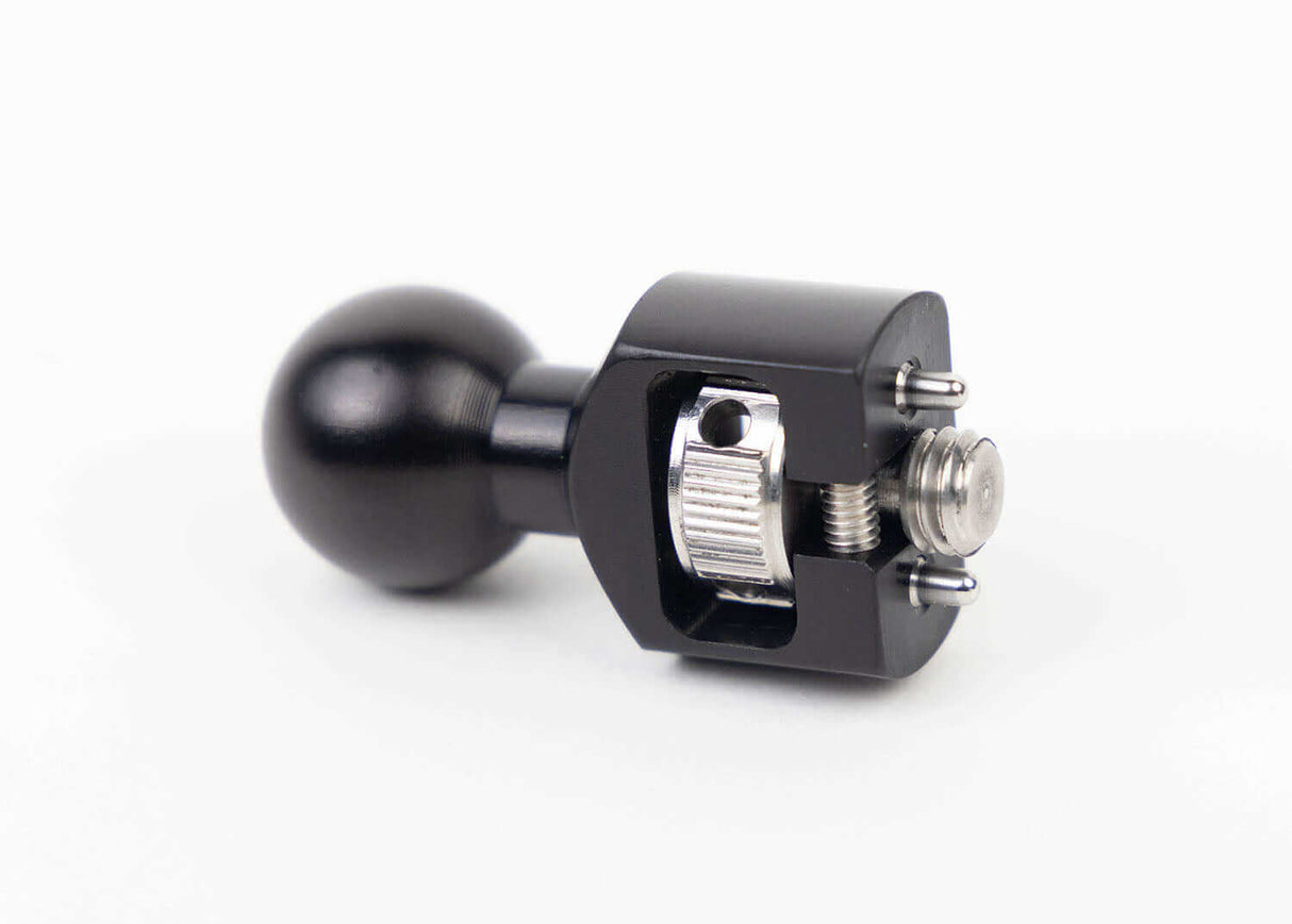 Black Arri-style Anti-Rotation Tip with 3/8"-16 thread for Infinity Arm, designed for secure camera rigging.