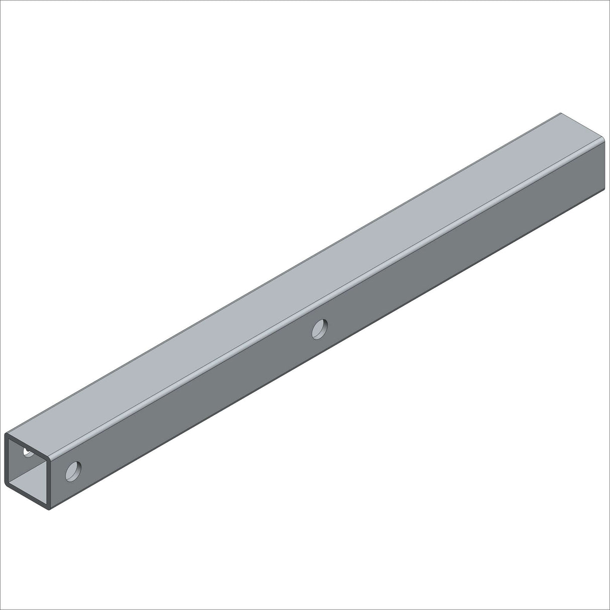 12038-01 MINI-PREEMIE LEG, ST, .75 SQ., @9.0, steel structure showing rectangular profile and mounting holes.
