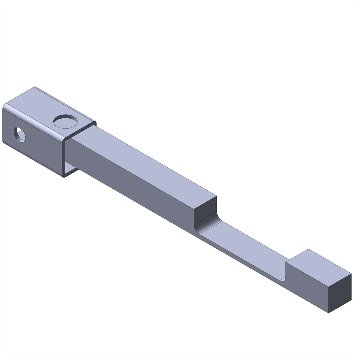 386037-1 PREM BABY MINI RML WMT image of a sleek metal component with a hole for attachment.