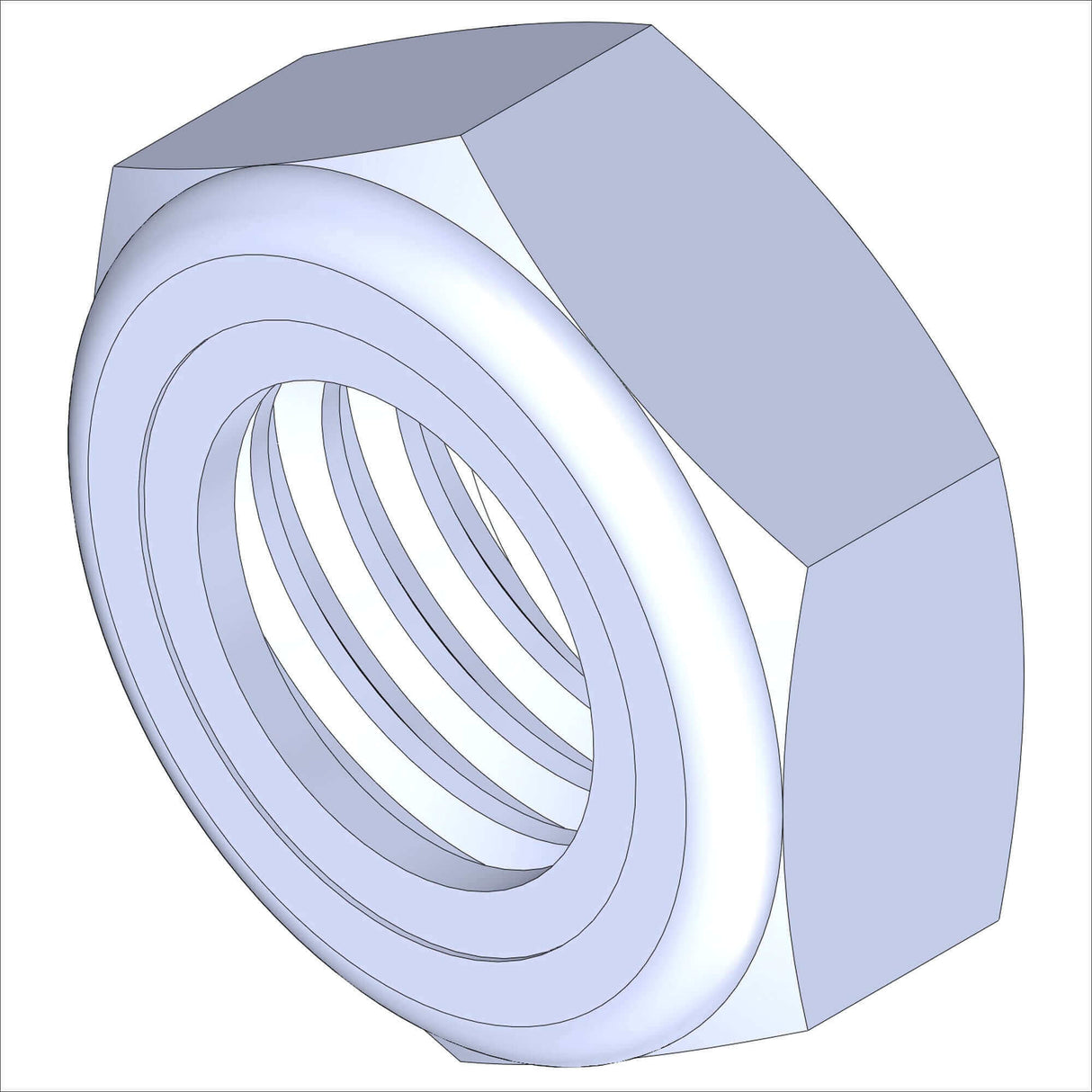 PN 1329/100 - LNUT HX, 1/2-13, ZINC, THIN