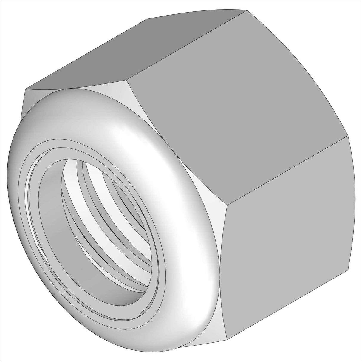 1175/100 LNUT: HX, 3/8-16, ALY, ZNC