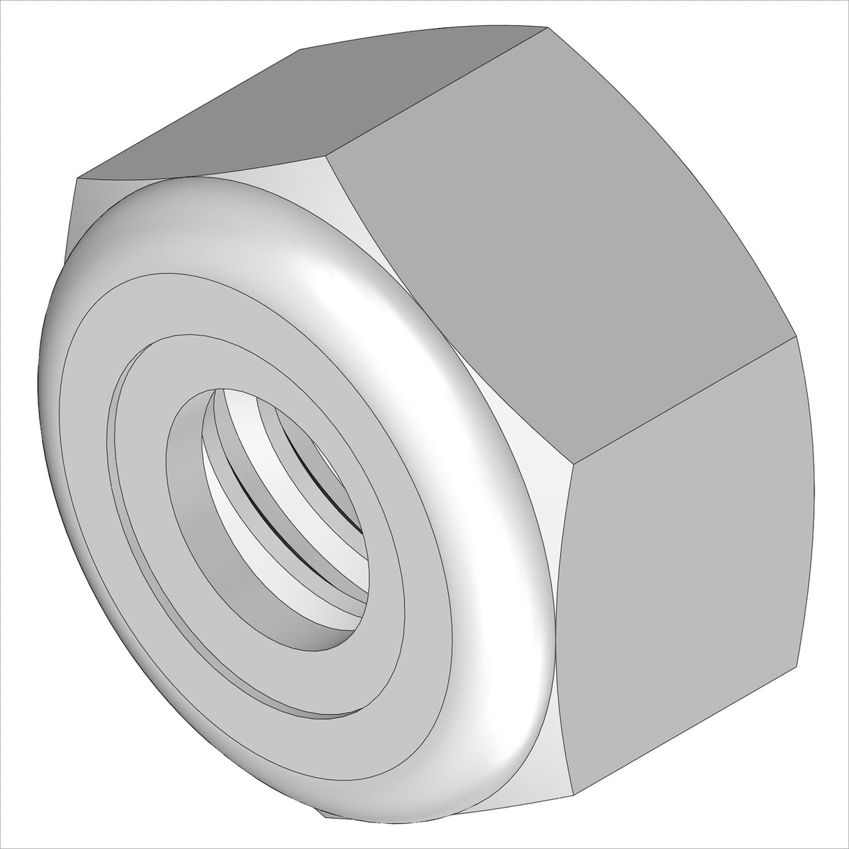 1424/100 - LNUT: HX, #10-24, ALLOY, ZINC