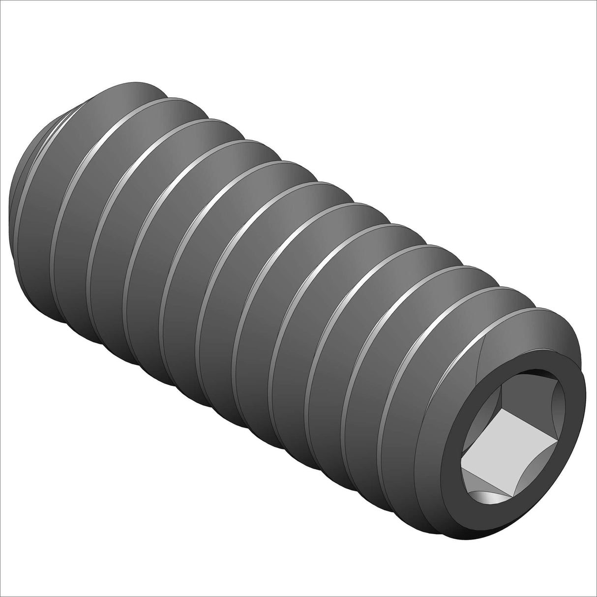 Image of a screw, 1384/100 SET, SOC, 1/4-20, @.63" with a hexagonal drive.