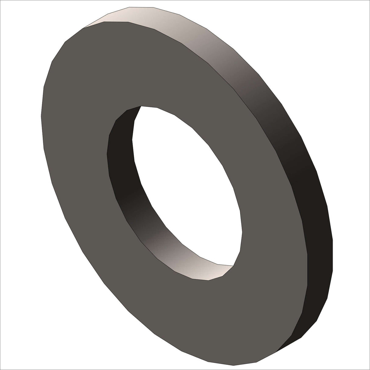 1042/100 WSH, ST, 5/16", SAE, ZN - image of a black washer used in various applications.