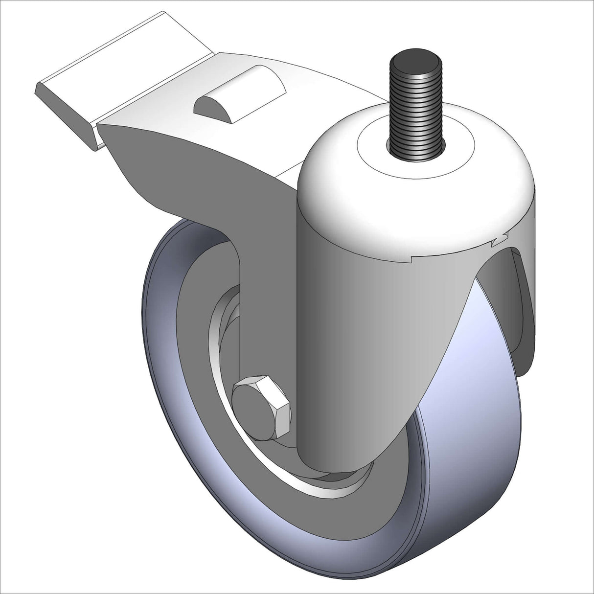 6018 CASTER,3",W/KIK - detailed image of a caster wheel and mounting bracket.