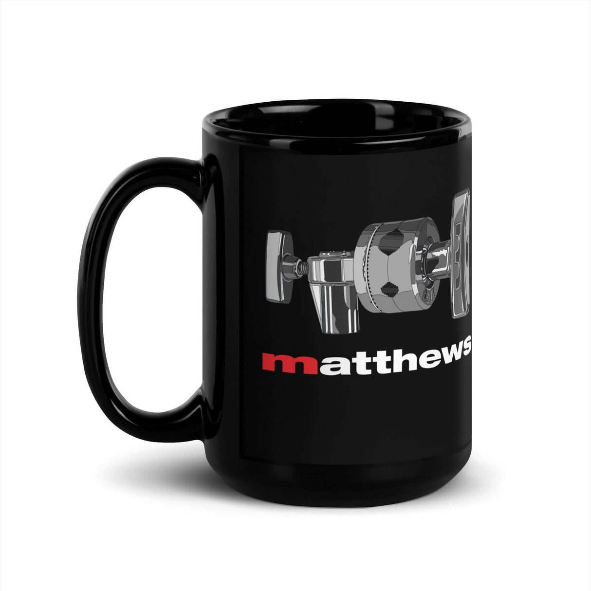 MSE Grip Head Mug 15oz black ceramic mug featuring grip head design and inspirational film crew motto.