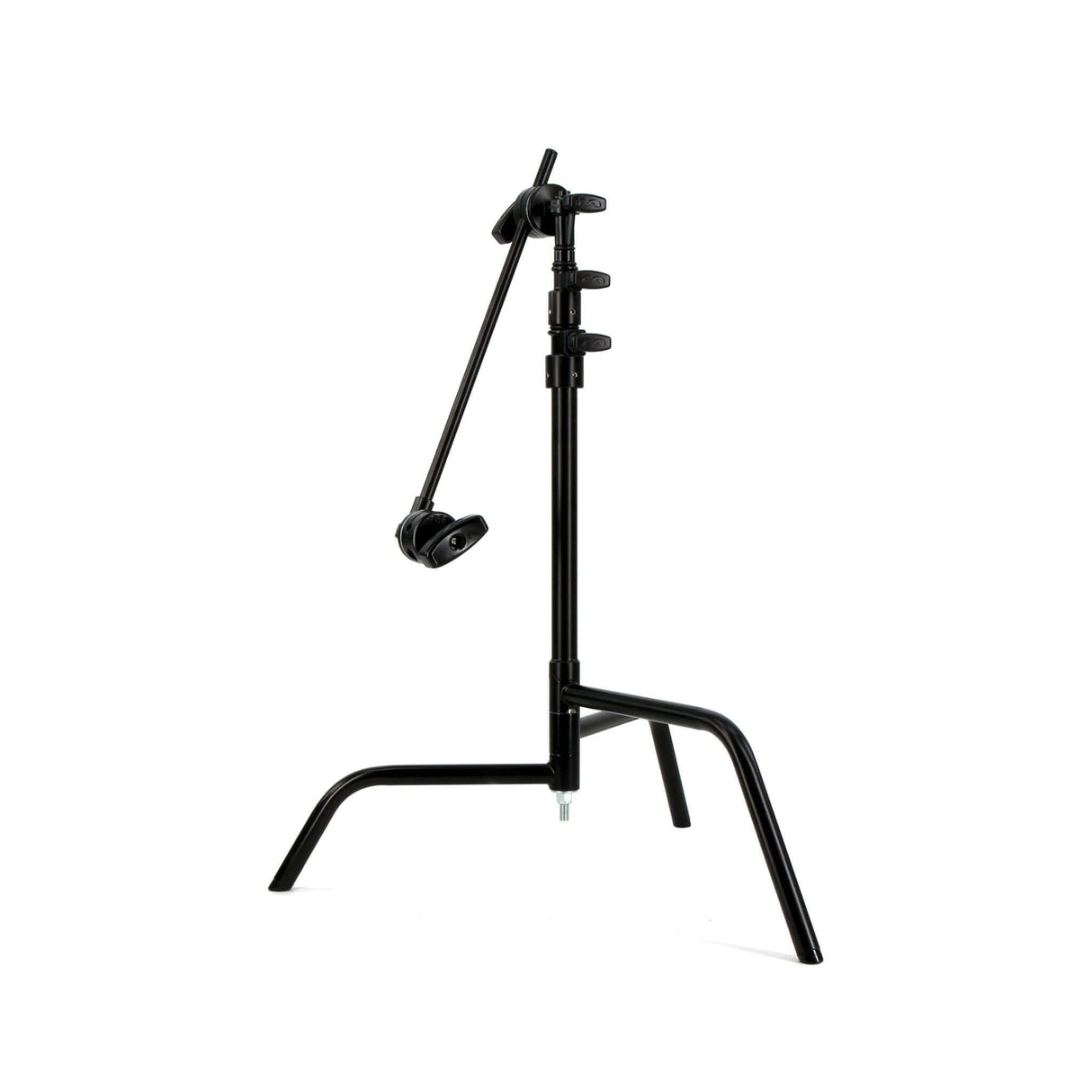 20" Double Riser Spring Loaded Folding C-Stand with Grip Head & Arm in Black