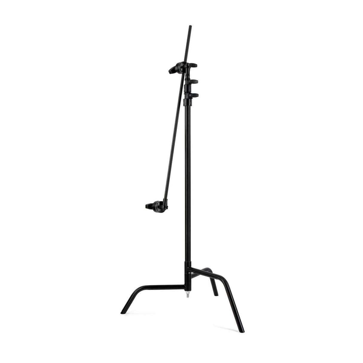 40" Double Riser Spring Loaded Folding C-Stand with Grip Head and Arm in Black Finish