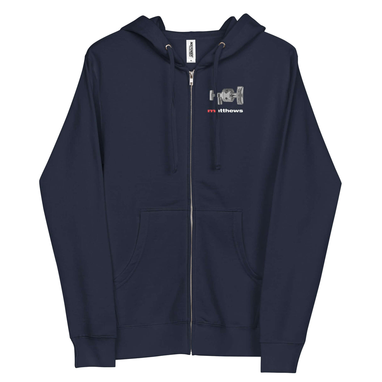 MSE Grip Head Zip Hoodie in navy blue featuring a grip head design, perfect for film and cinema professionals.