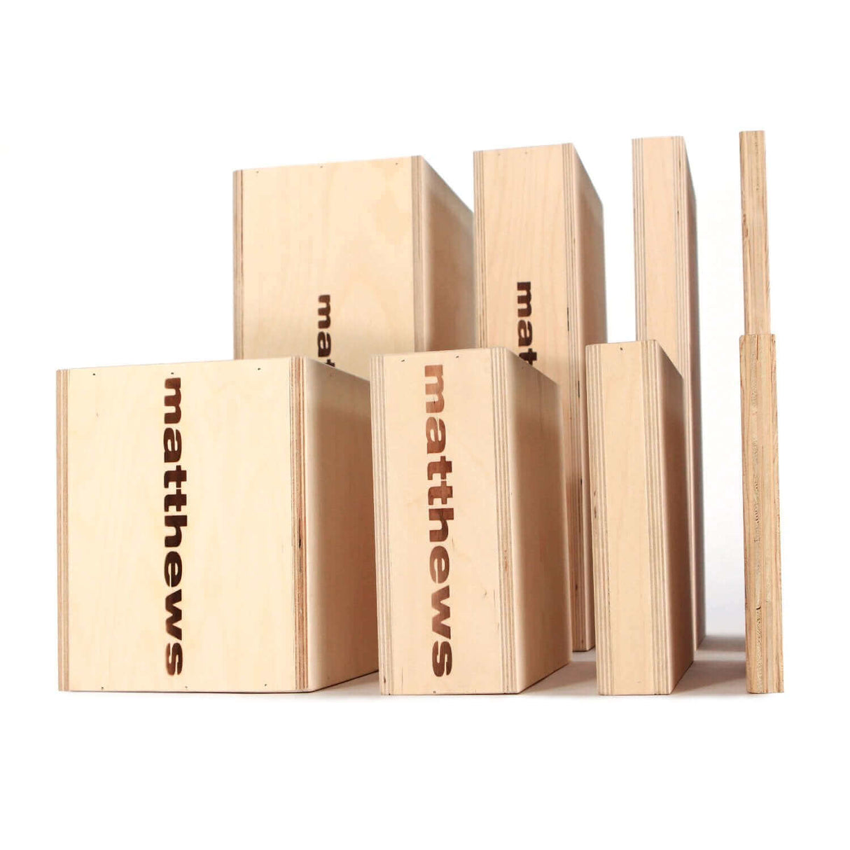 Full and fractional apple boxes for versatile use in propping, leveling, sitting, and low angle lighting fixtures.