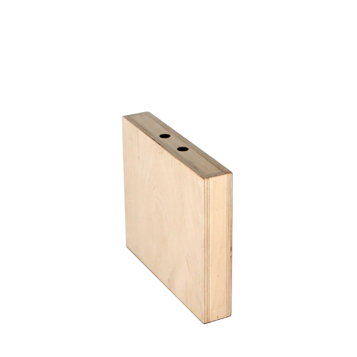 Apple Box designed for propping, leveling, sitting, or standing with two holes for nail wall plates to hold low angle lighting fixtures.