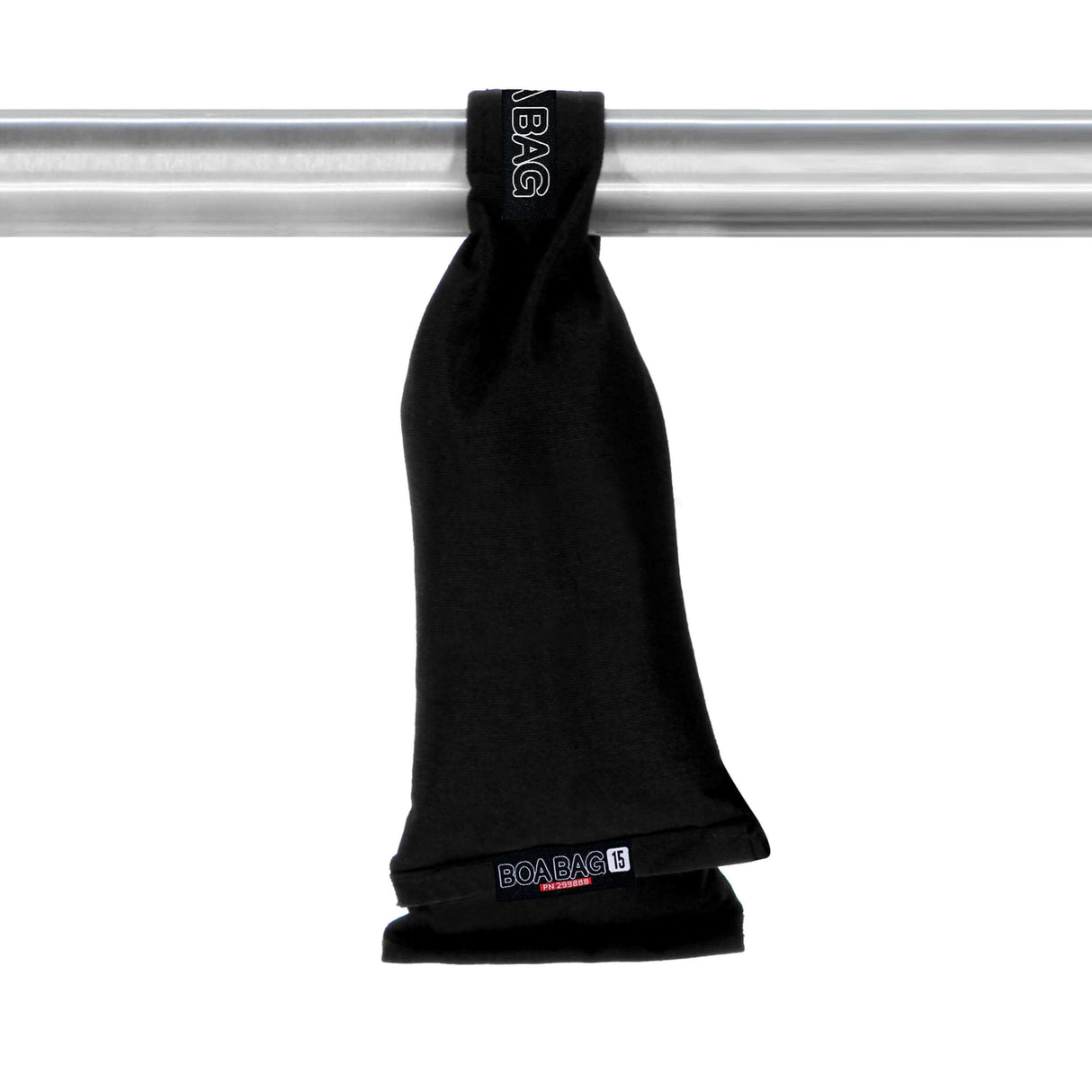 BOA BAG 15lb (6.8kg) steel shot bag wrapped around a support pole, featuring a sleek black design.