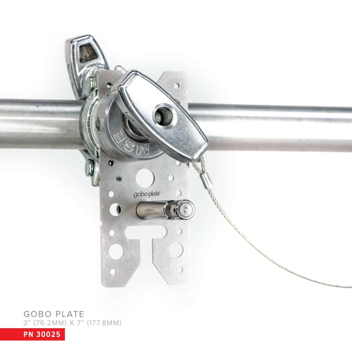 Gobo Plate mounting adapter with versatile design for camera gear and building materials, featuring multiple bolt holes.