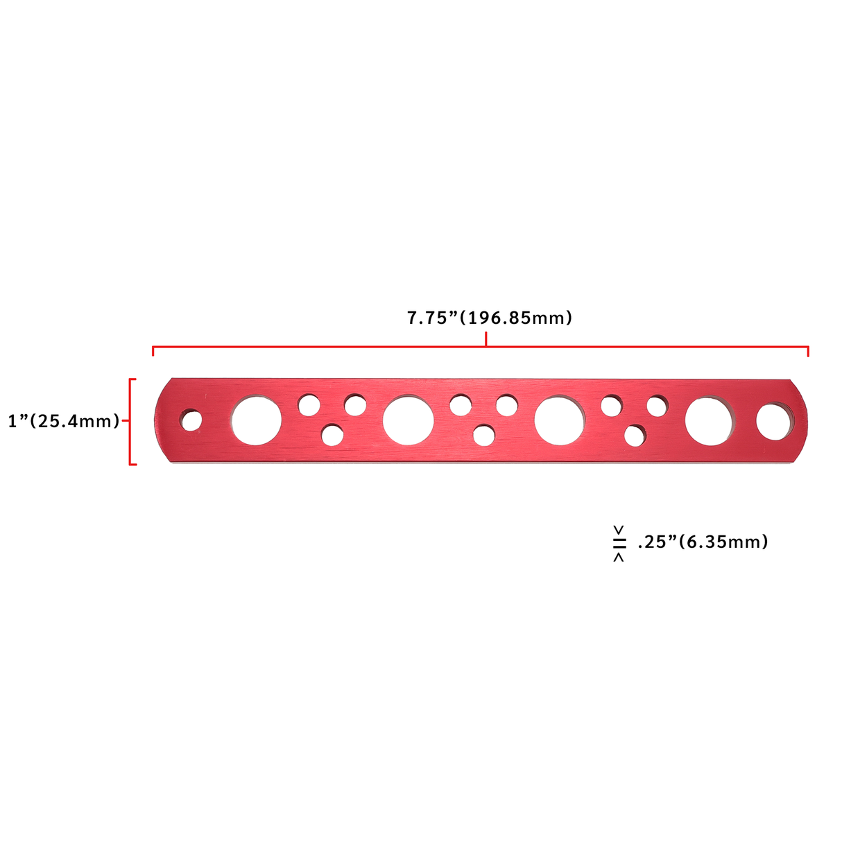 PN 20032-03 BRACES, AL,FLT,1.0x.25"@7.8"