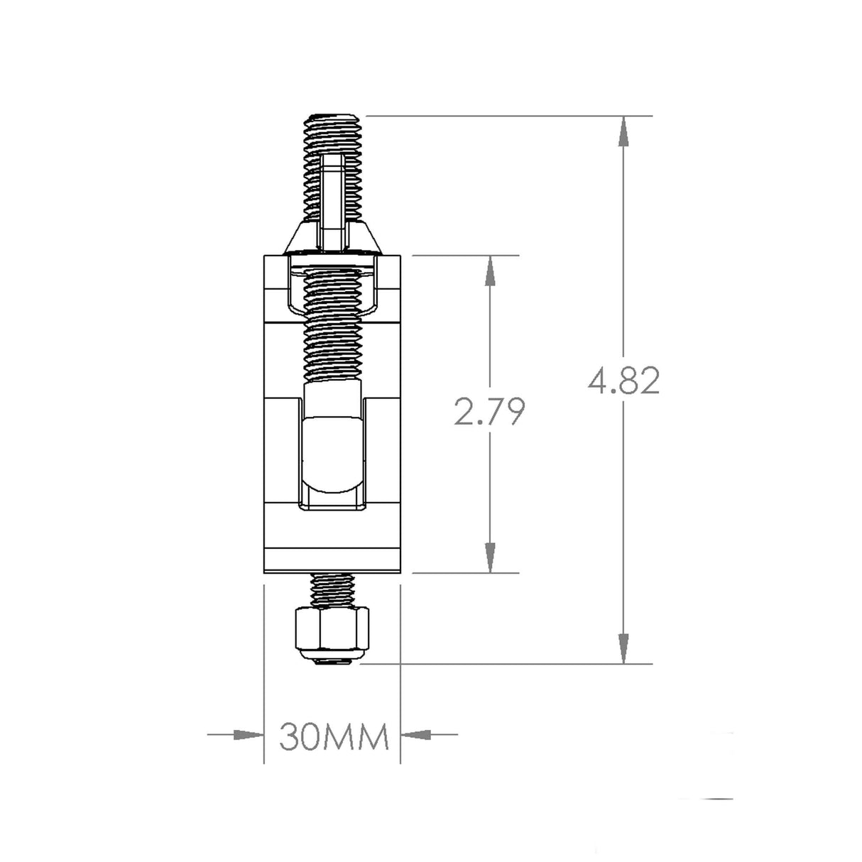 Detailed diagram of Aluminum Grid Clamps showcasing dimensions, highlighting reliable design for rigging.