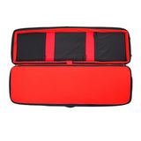 Rolling C+Stand Kit Bag Greyscale Camo Edition open view with red interior and black partitions