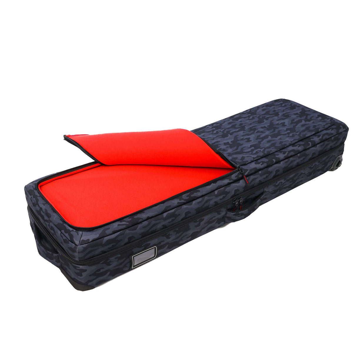 Rolling C+Stand Kit Bag Greyscale Camo Edition with red interior opened