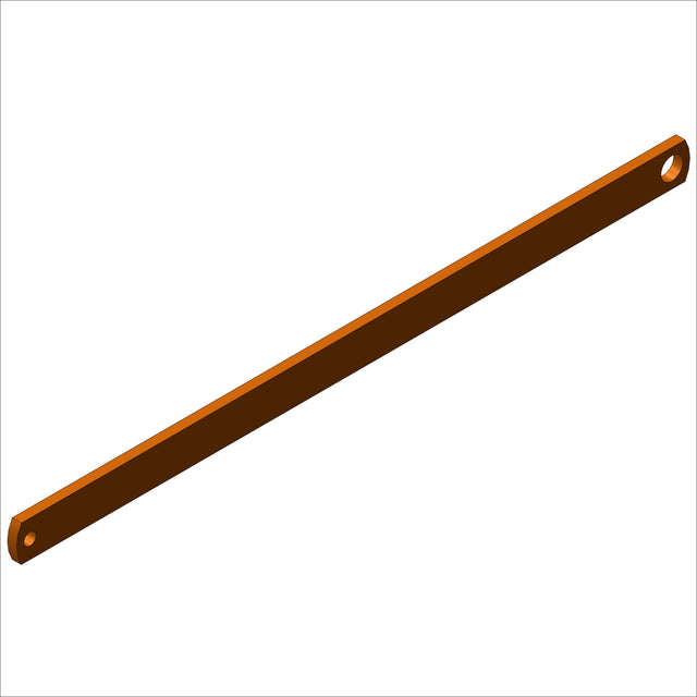 H29002 BRACE, AL, .75 X .19, @ 14.0" MOD, orange metal brace with holes