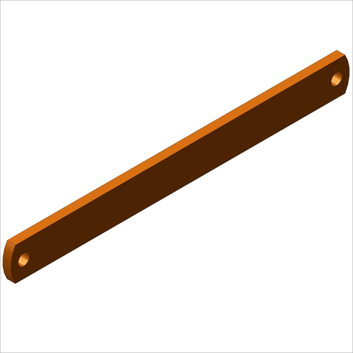 H29005 BRACE, AL, .75 X. 19, @ 12.4" ORANGE ANODIZE - aluminum brace with orange anodize finish