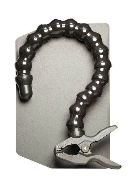 CINE™ lens shade with clamp, featuring a flexible arm and anti-reflective aluminum design for video cameras.