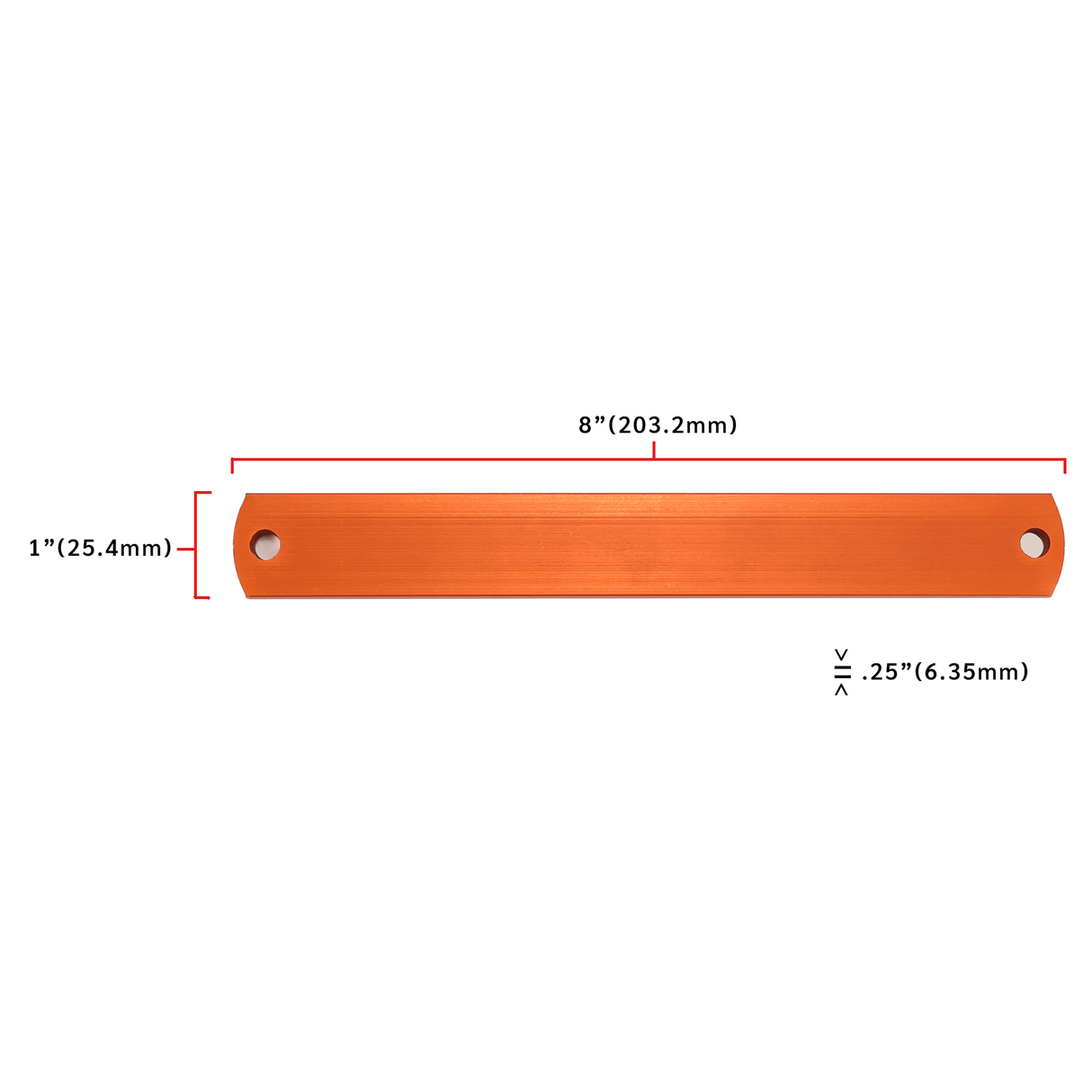 PN H28001 - BRACE, AL, 1.0 X .25, @8.0"