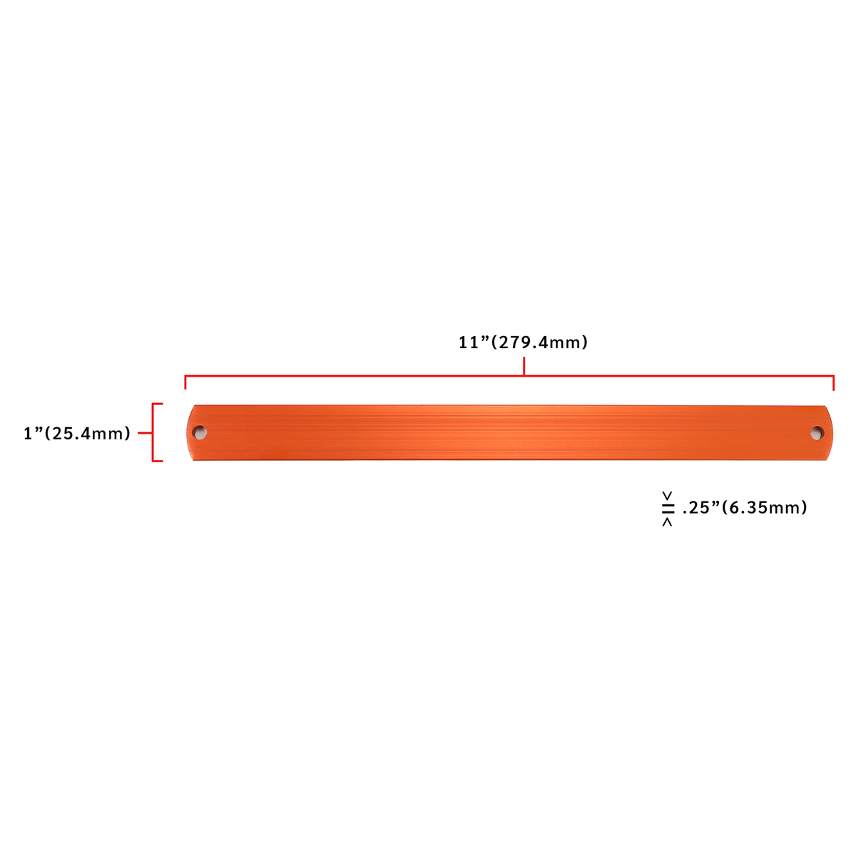 H28003 BRACE, AL, 1.0 X .25, @ 11.75' ORANGEL