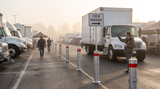 Bollards by Matthews directing crew parking traffic at a production basecamp