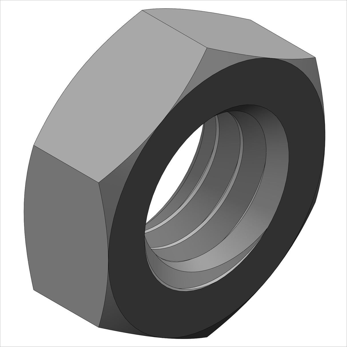 1389/100 - LNUT, HX, 3/8-16, THIN, SS