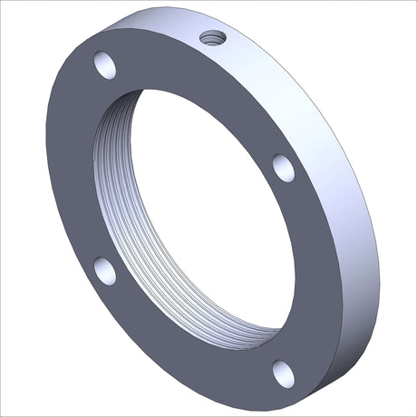 4073 MAGIC STAND SPANNER NUT - industrial metal part with threaded interior and multiple holes.