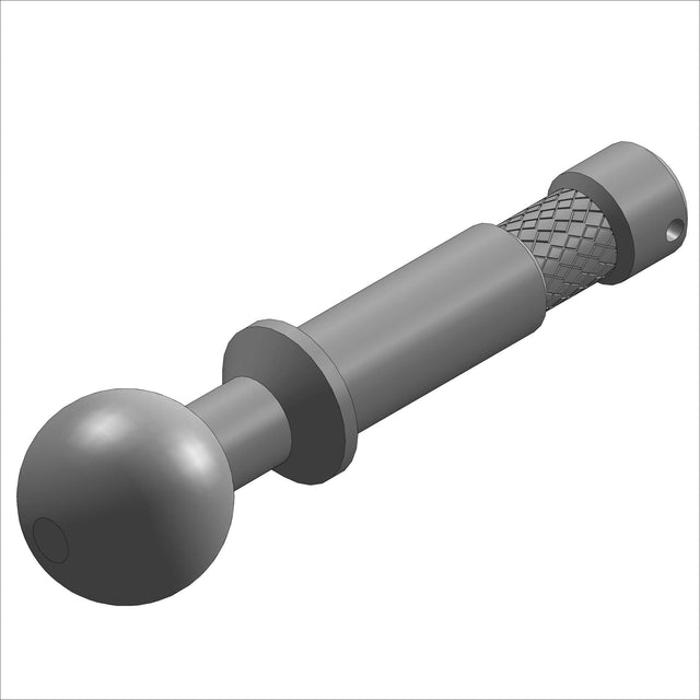 4040 SWIVEL PIN, MAGIC FINGER - Image of a gray swivel pin with a knurled grip and rounded end.