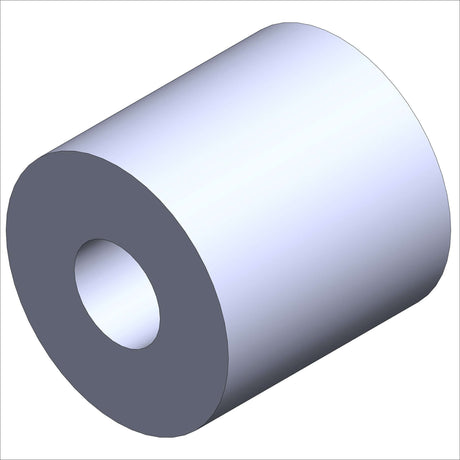 18032-14 SPACR, ST, 1.0D, @ 1.0" cylindrical product with a hollow center and smooth surface.