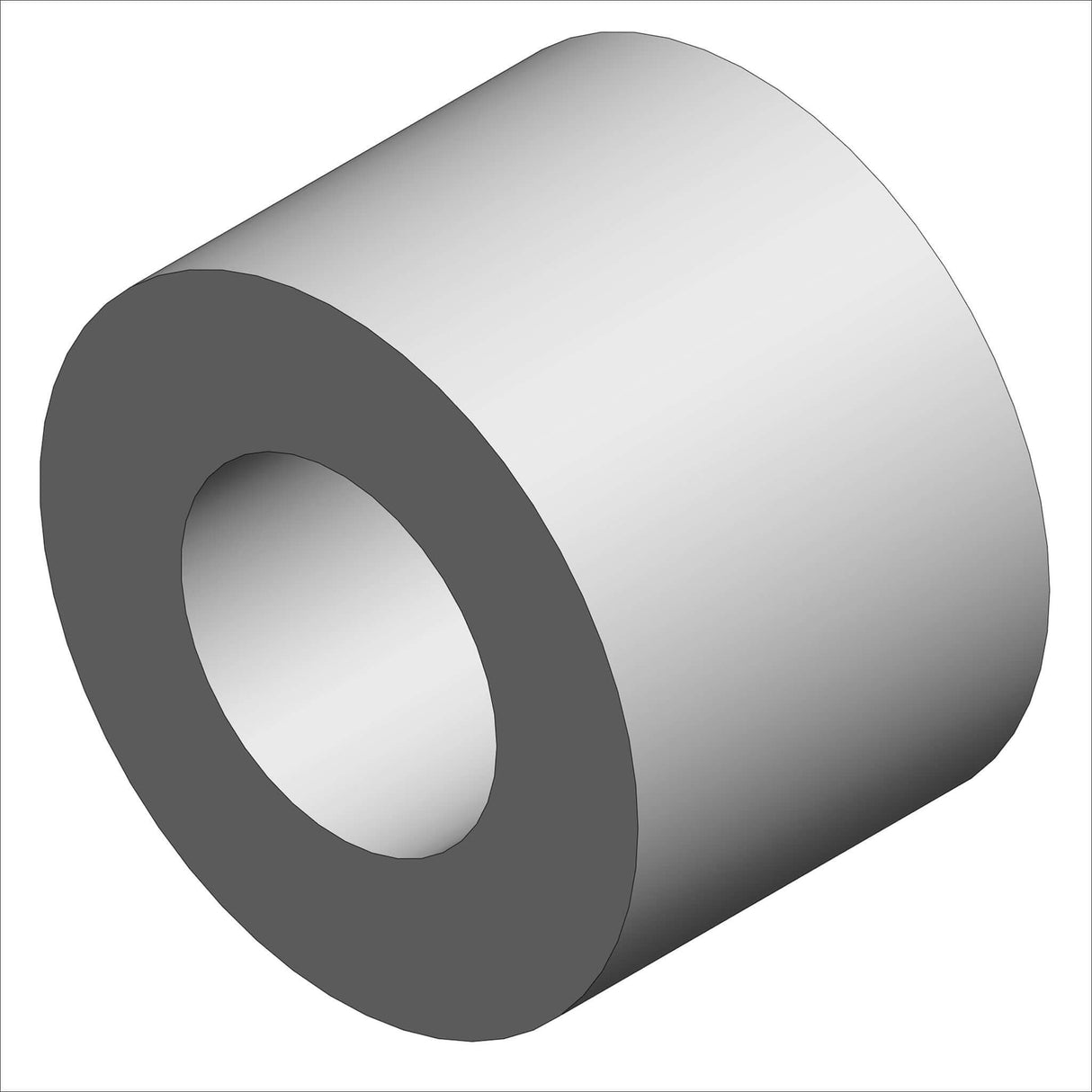 387032-30 .630D X .33ID X .43 CLEAR PLASTIC SPACER shown from a side view demonstrating its cylindrical shape.