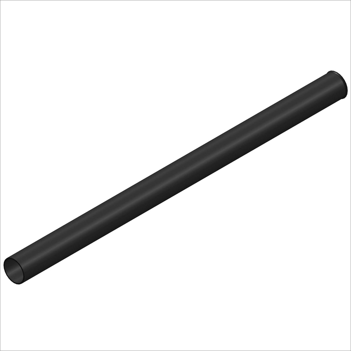 12034-18 TB, ST, 1.5D, @ 23.375 - black cylindrical product tube for various applications.
