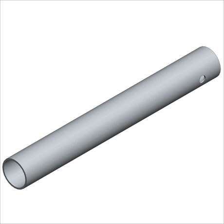13022 TB, ST, 1.25D, @ 10.0" silver pipe viewed from the side, showcasing its cylindrical shape and end detail.