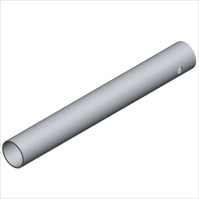 13022 TB, ST, 1.25D, @ 10.0" silver pipe viewed from the side, showcasing its cylindrical shape and end detail.