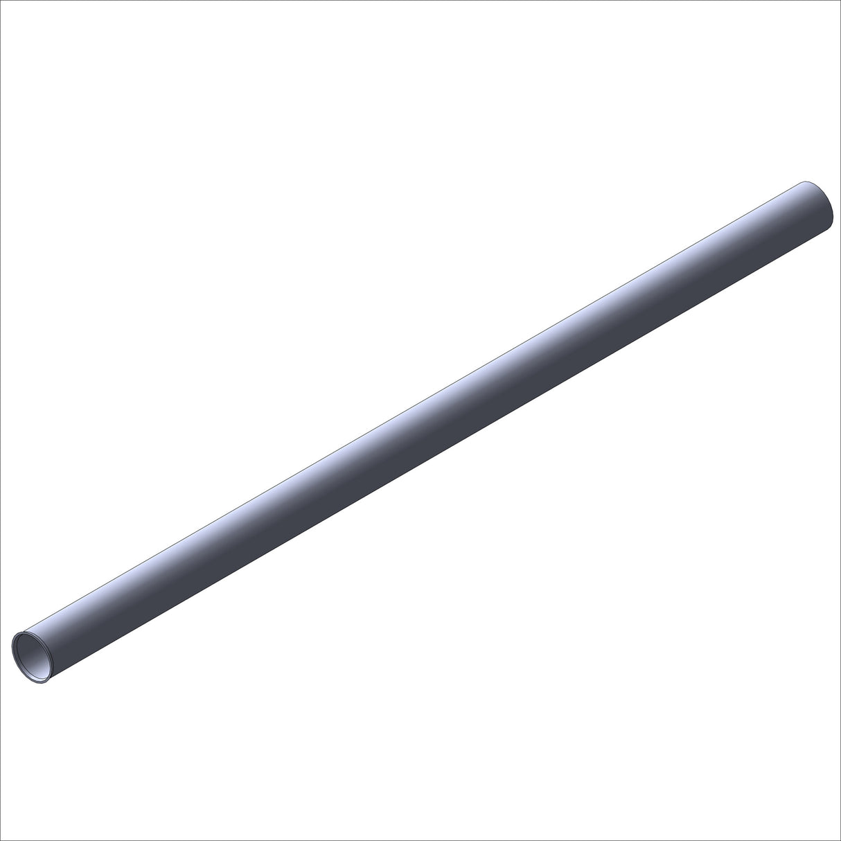 21000 TB, AL, 1.75D, @ 36.0"' FLAIR - gray pipe with smooth finish.