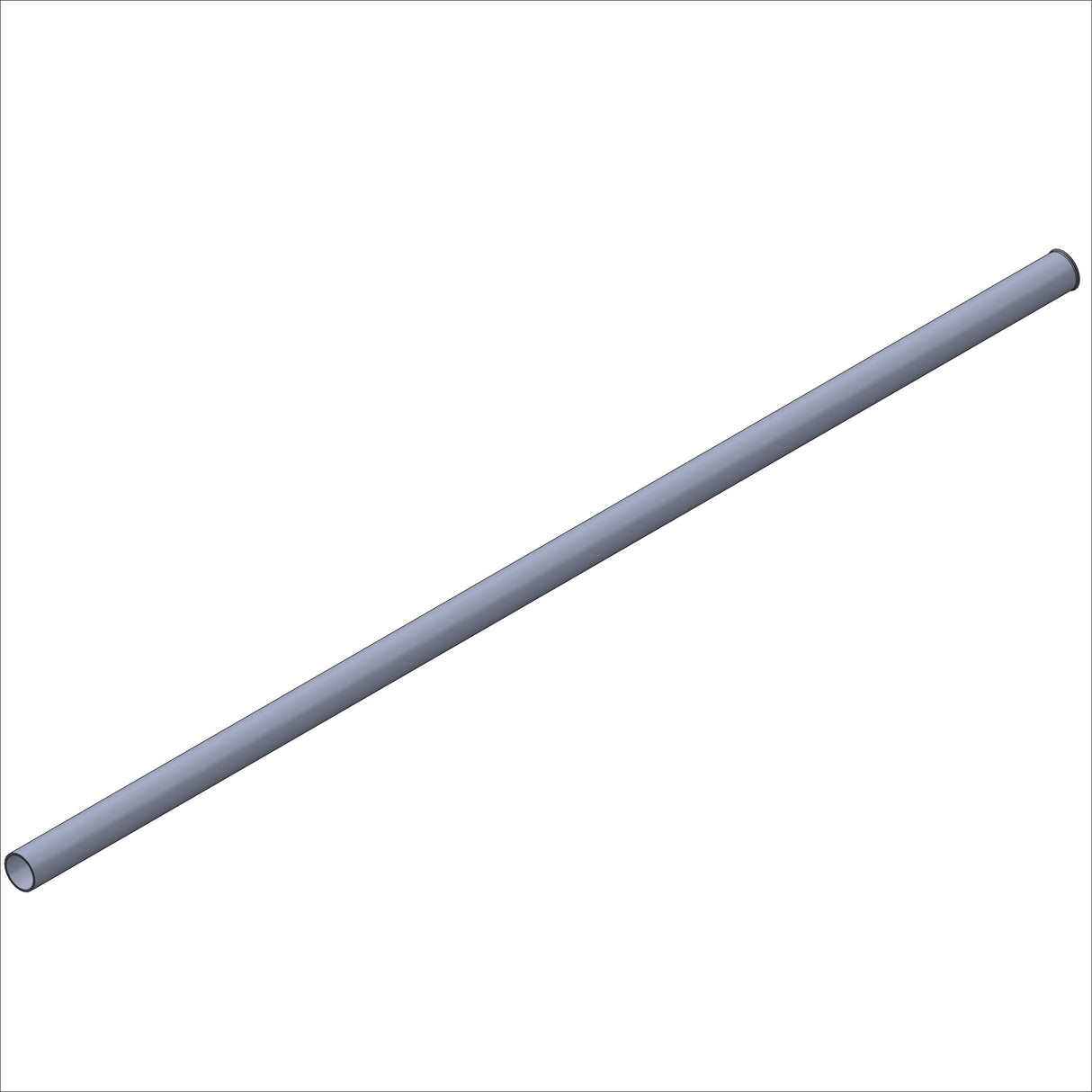 369574-5 TB, AL, 1.25, @43.0" FLAIR - long gray pipe used in various applications.