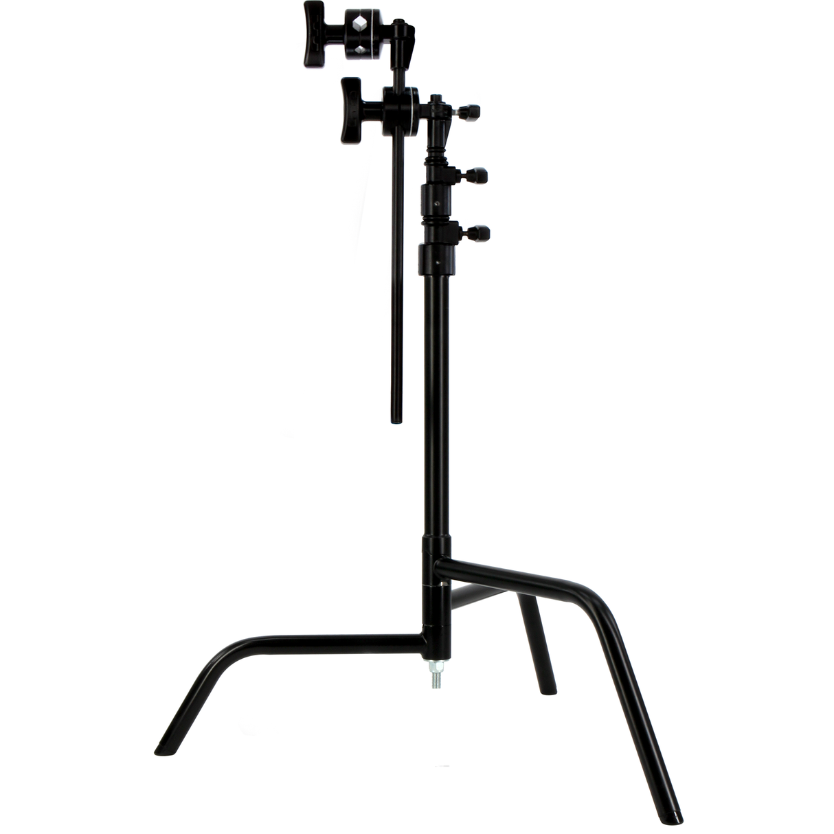 20" Double Riser Spring Loaded Folding C-Stand w/Grip Head & Arm Black