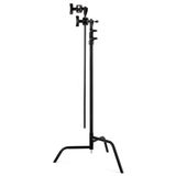 40" Double Riser Spring Loaded Folding C-Stand w/Grip Head & Arm Black