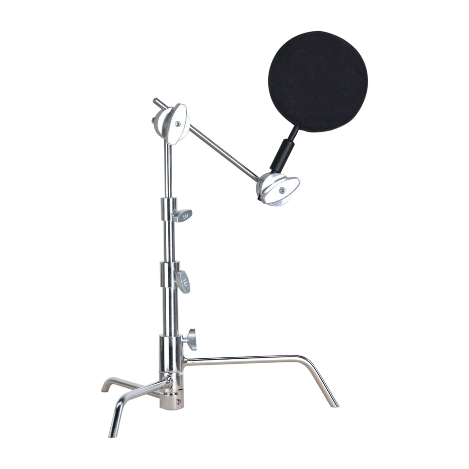 5" Pocket C-Stand with 1/4"-20 adapter, compact design for professional photography and versatile use in small spaces.