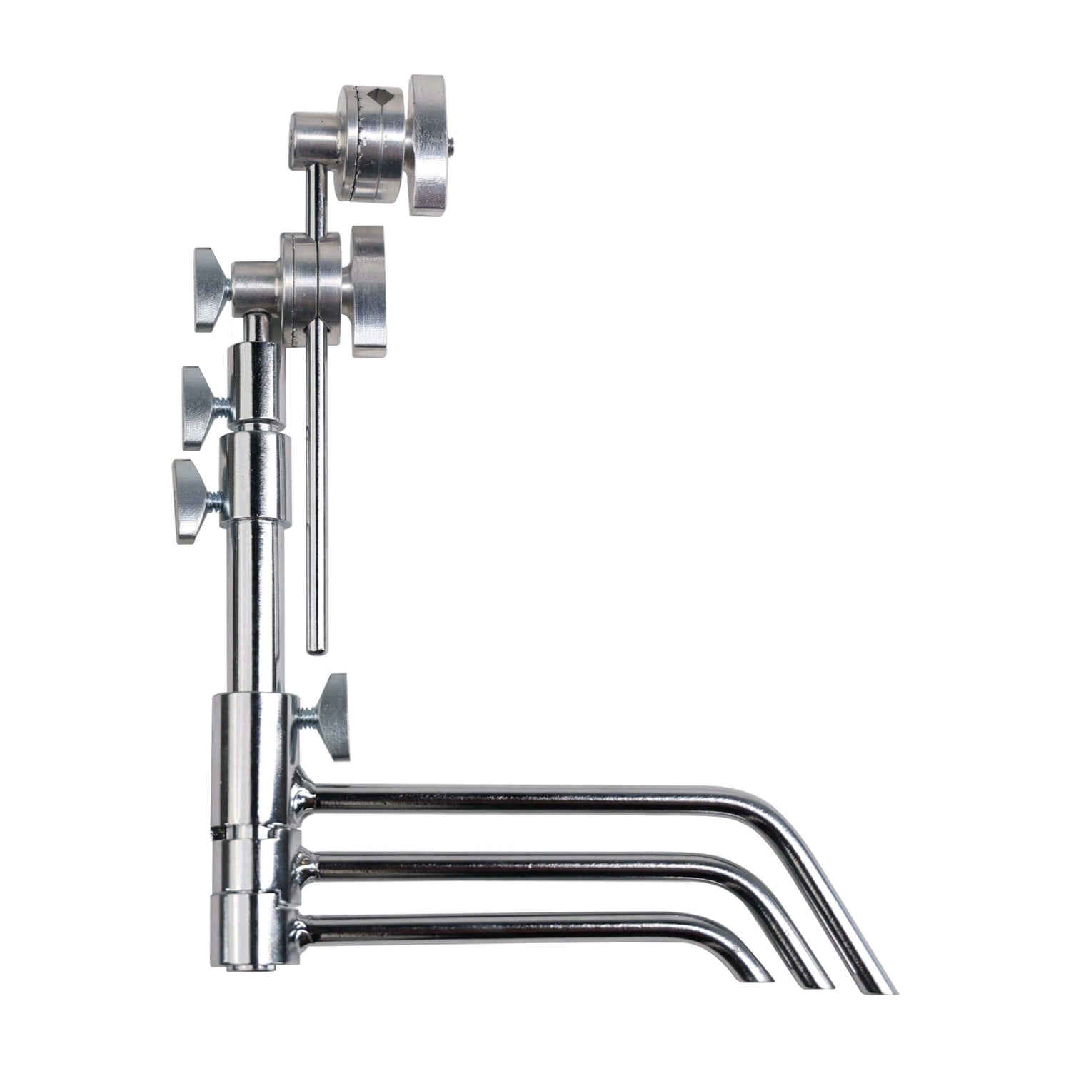 5" Pocket C-Stand with 1/4"-20 Adapter featuring height adjustment and user-friendly t-handles for versatile support.