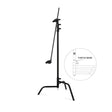 40" C+Stand with Spring Loaded Turtle Base, Grip Head & Arm, PN B756140, adjustable height stand for film and photography setups