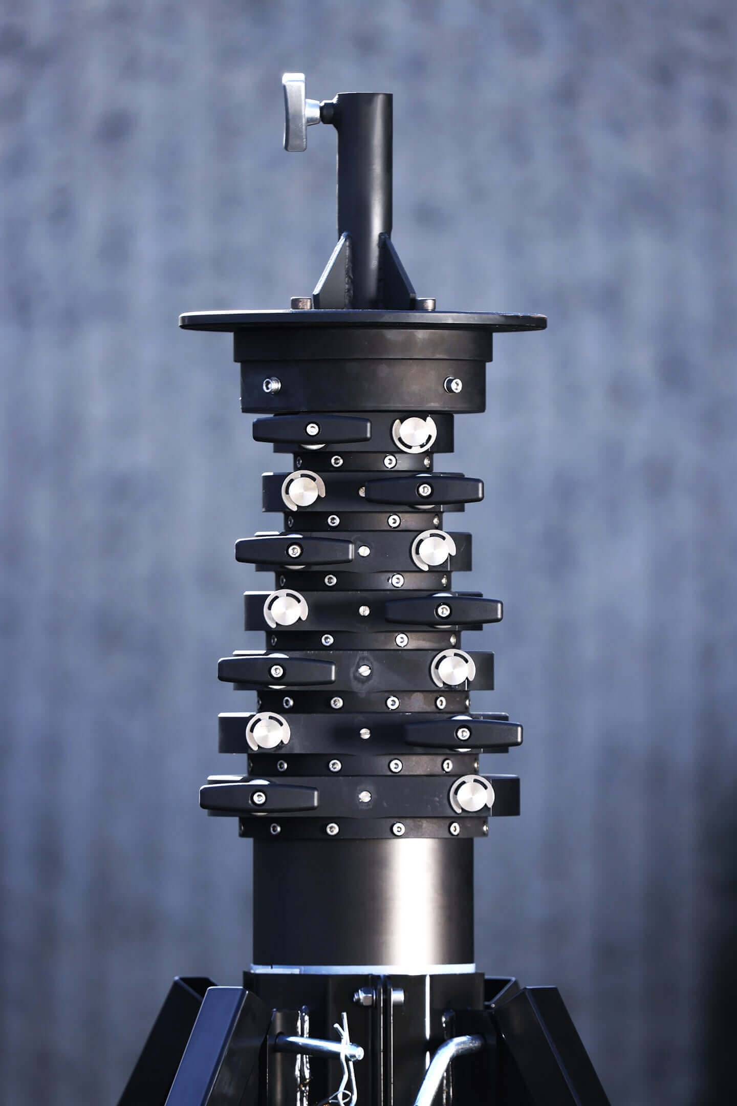 Air Climber pivot ring stand for rent, ensuring safe gear transitions without breaking and lowering, available in multiple countries